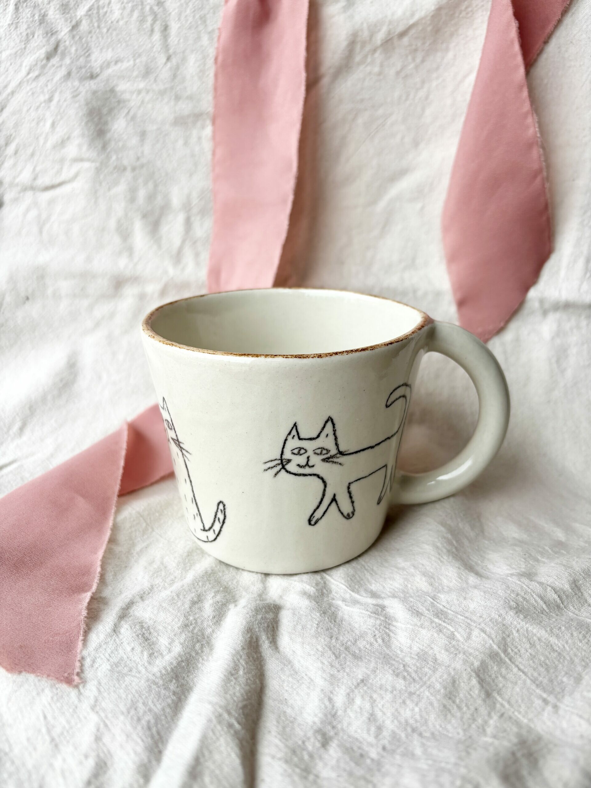 Kubek z kotkami z uchem 350 ml( bez brązowego rantu) - obrazek 4