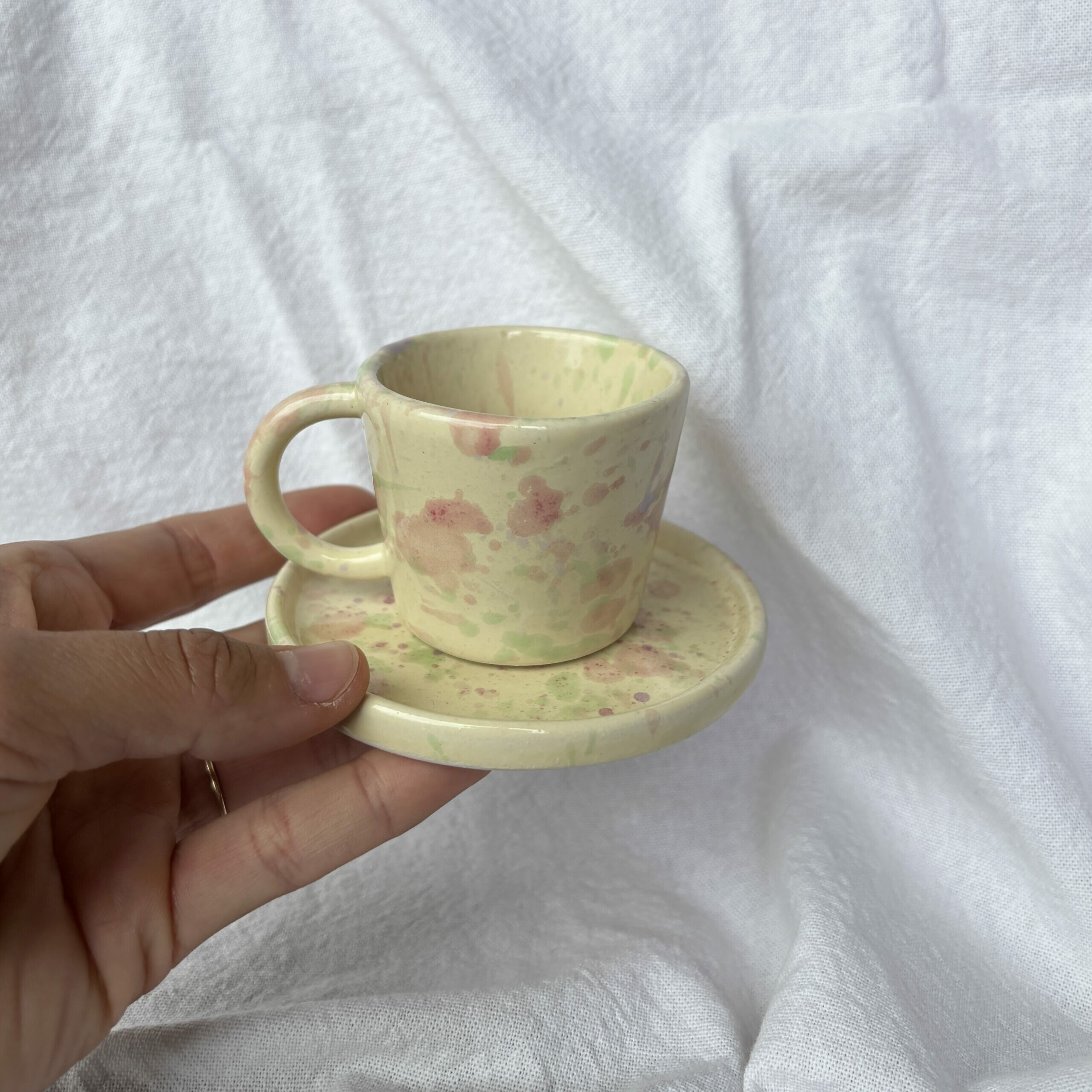 Kubek espresso z podstawką 60 ml zestaw