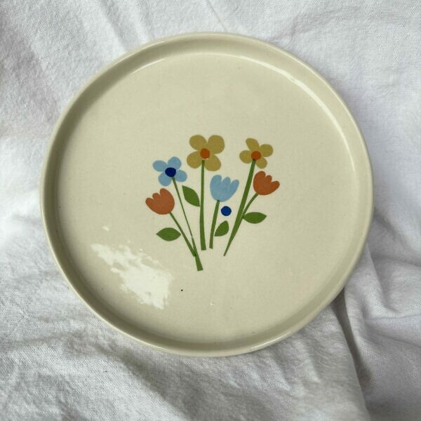 Talerz śniadaniowy kalki z kwiatkami 17 cm