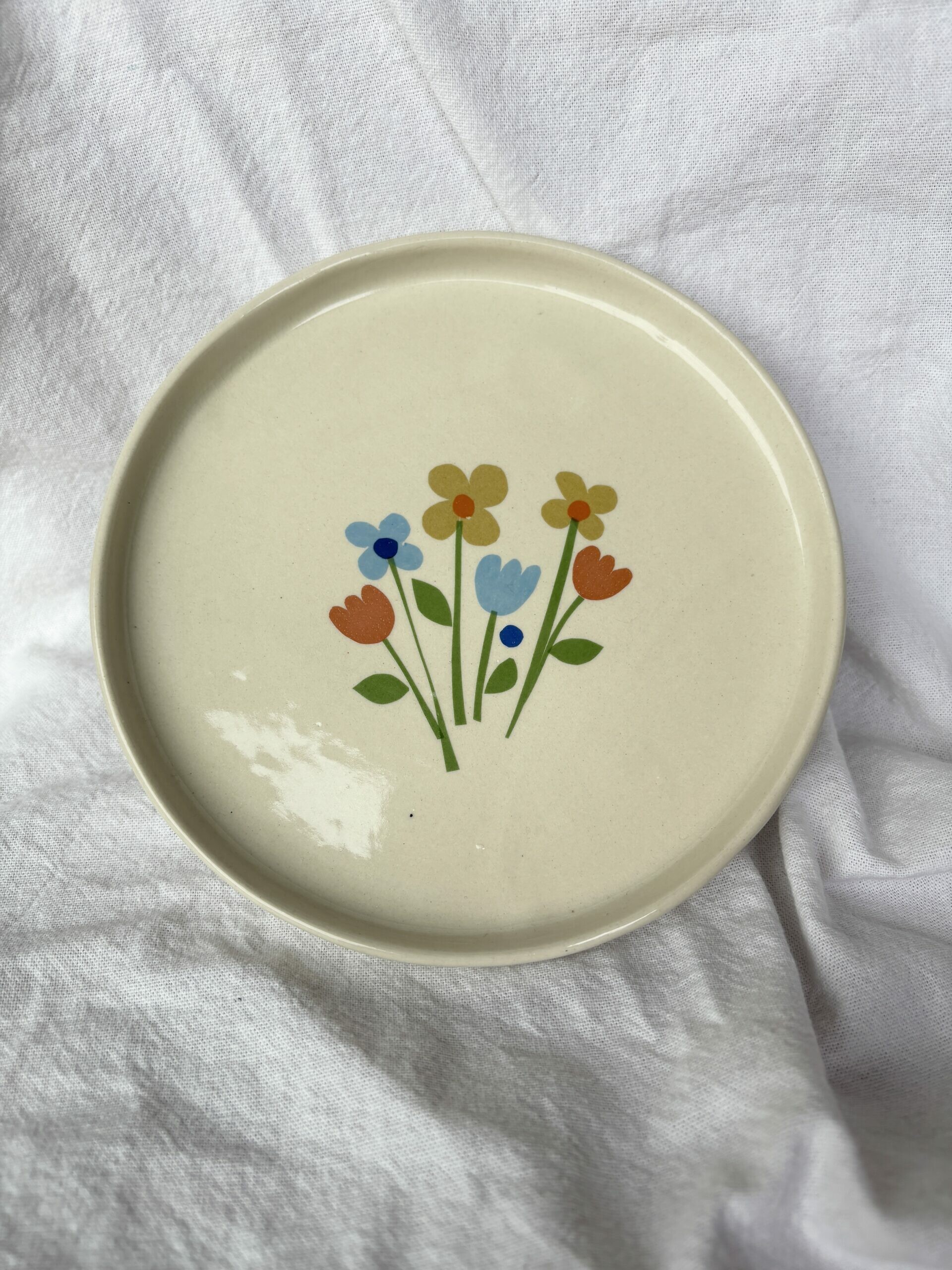 Talerz śniadaniowy kalki z kwiatkami 17 cm