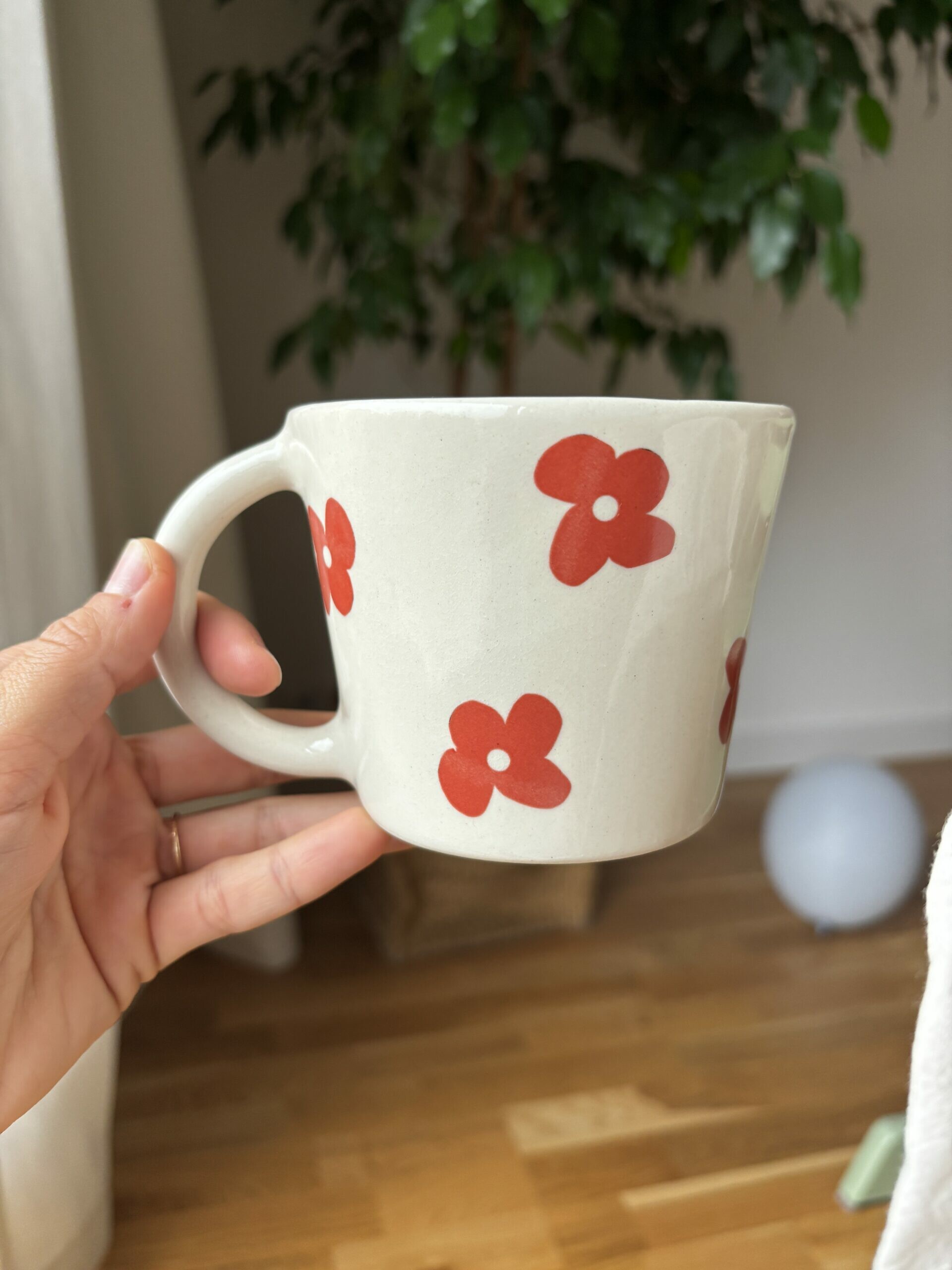 Kubek pomarańczowe kalki z uchem 350 ml