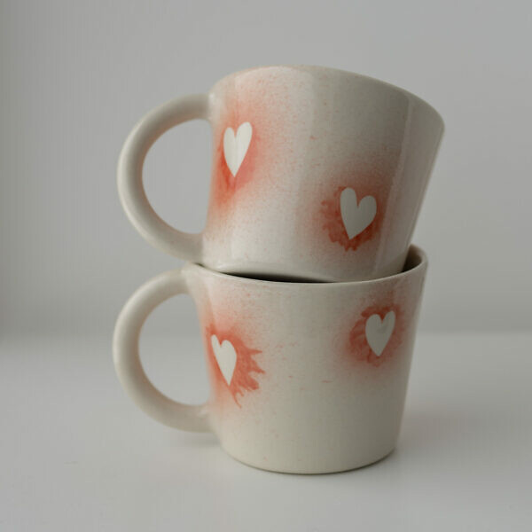 Kubek psikane serduszka z uchem 350 ml