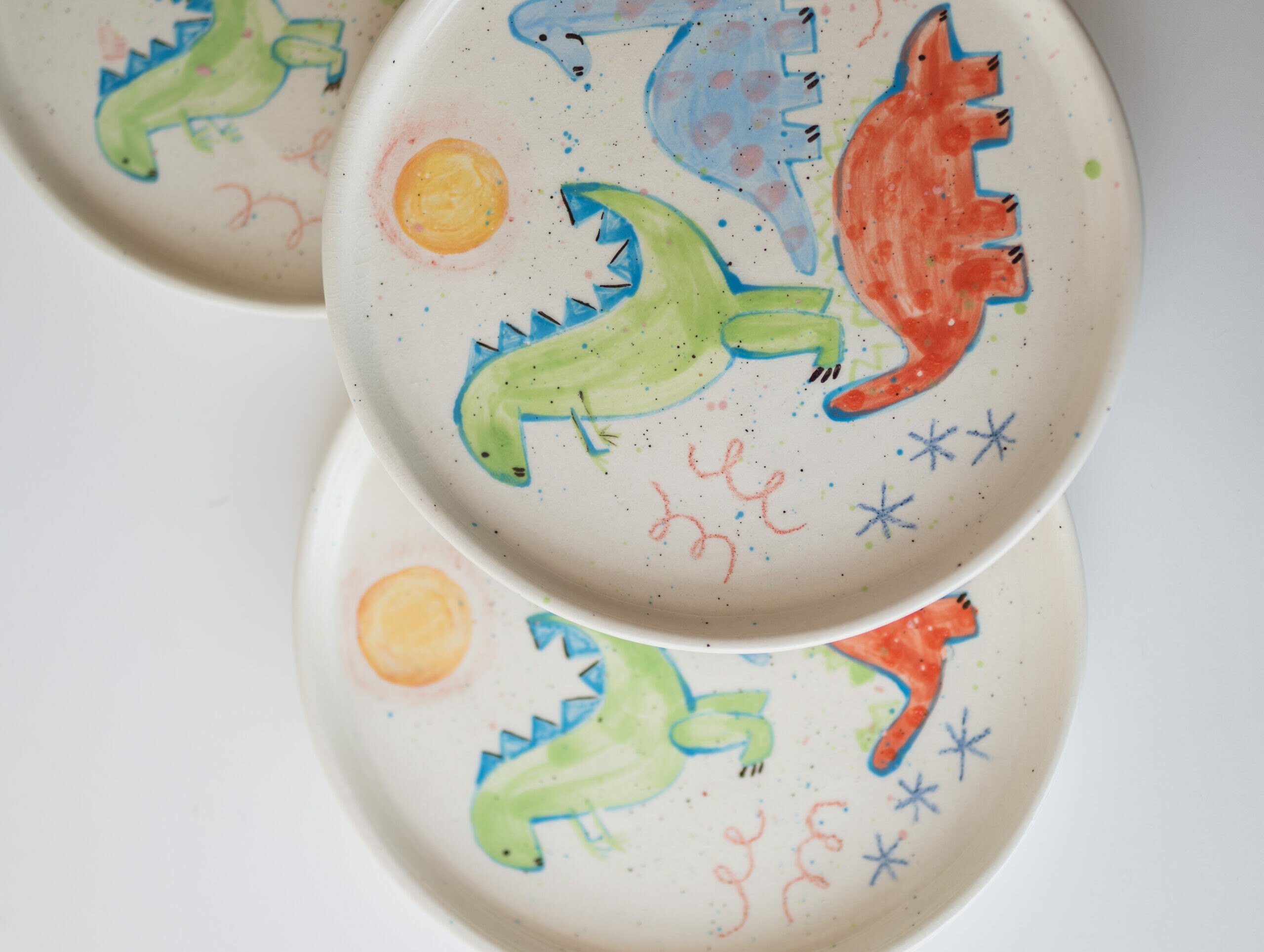 Talerz śniadaniowy w dinozaury 17 cm - obrazek 3